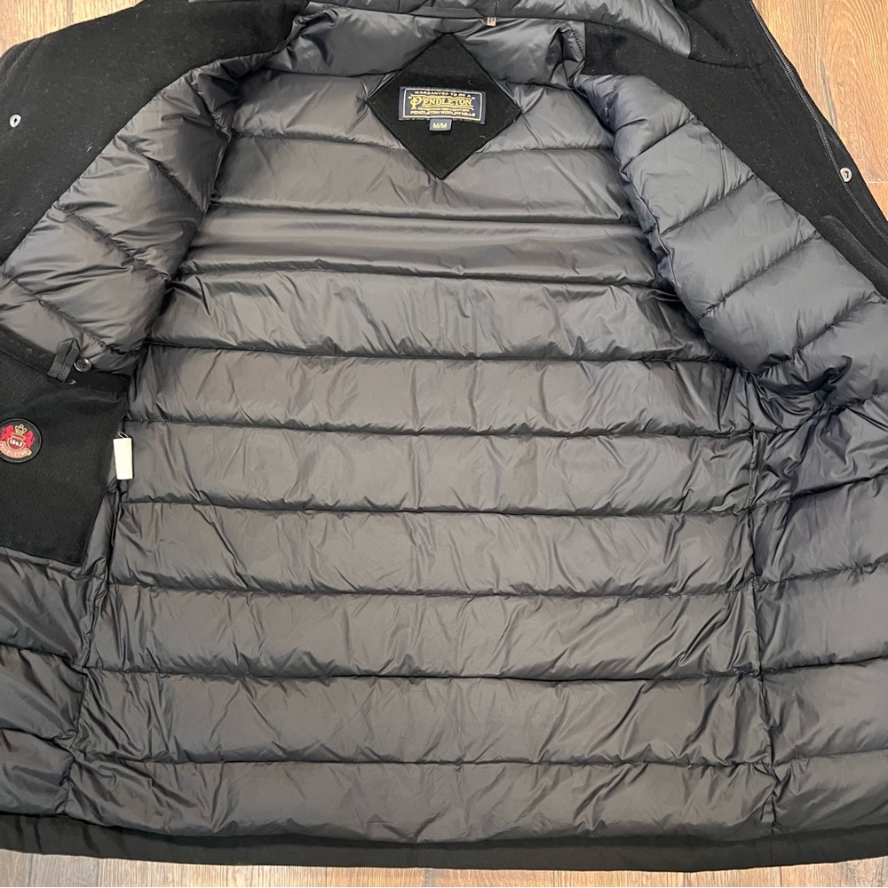 Pendleton Men’s Ontario Down Filled Parka Black Hooded Jacket SZ MED - Picture 10 of 12